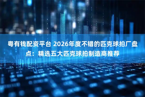 粤有钱配资平台 2026年度不错的匹克球拍厂盘点：精选五大匹克球拍制造商推荐