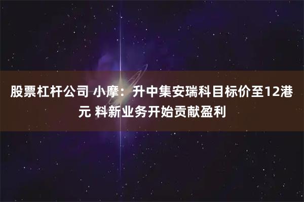 股票杠杆公司 小摩：升中集安瑞科目标价至12港元 料新业务开始贡献盈利